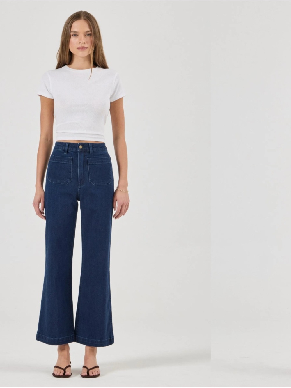 ROLLA'S Wide-Leg High-Waist Jeans - Dark Blue